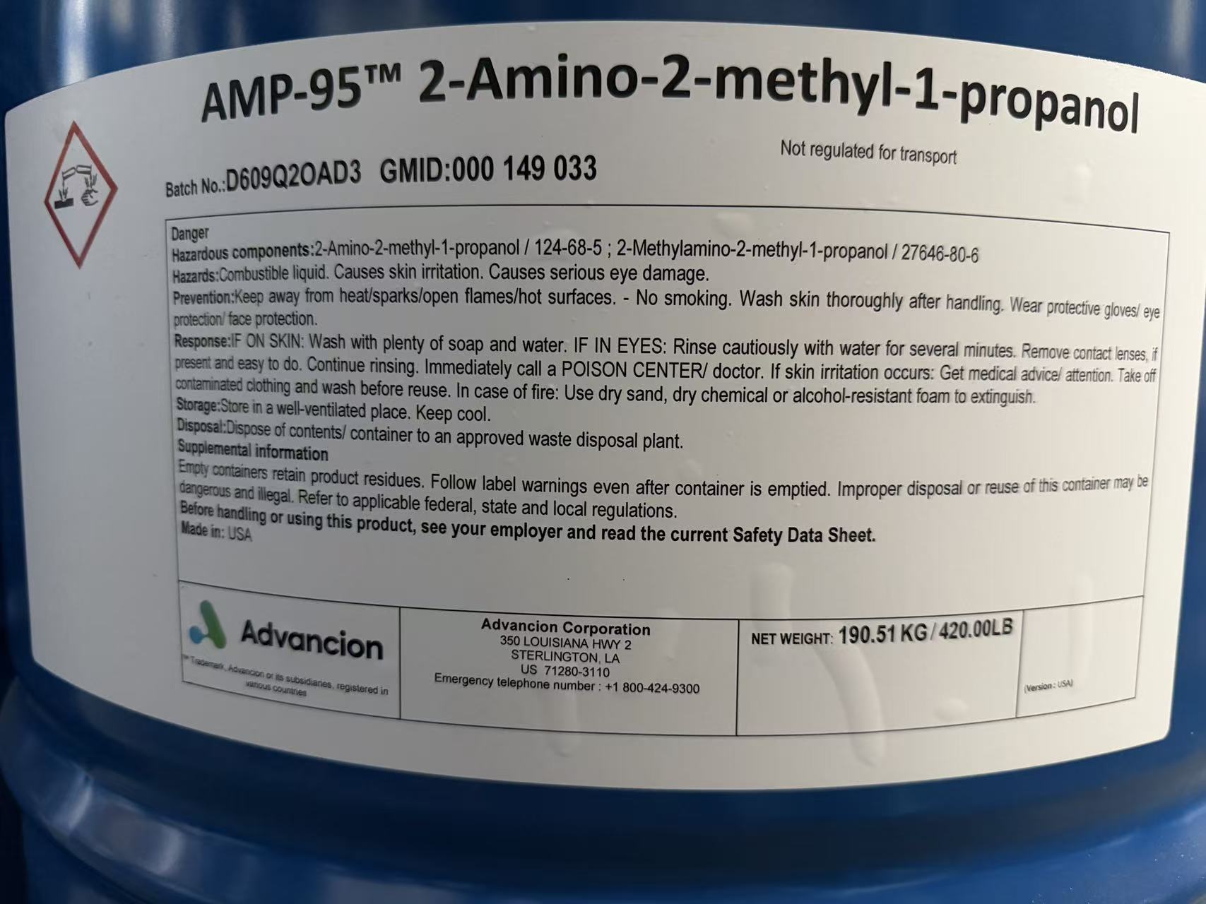 AMP-95 Aminomethyl Propanol, 2-Amino-2-Methyl-1-Propanol